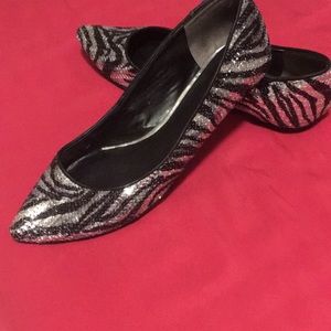 Sequin Zebra Nine West Flats